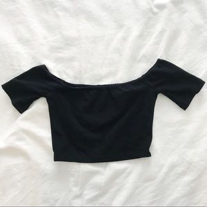 American Apparel Cotton Off The Shoulder Crop